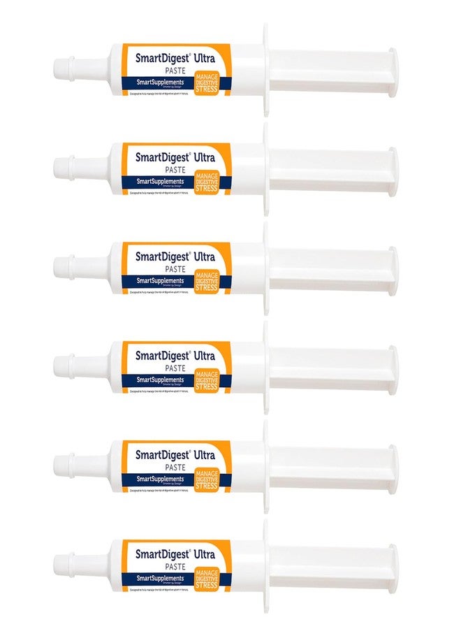SmartEquine SmartDigest Ultra Paste | Digestive Health and Support Horse Supplement | Provides Prebiotics, Probiotics, Digestive Enzymes | Butterscotch Flavor | Pack of 6 Tubes - Image 1